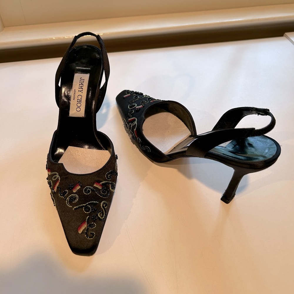 Beautiful embroidered Jimmy Choo heels - EUC